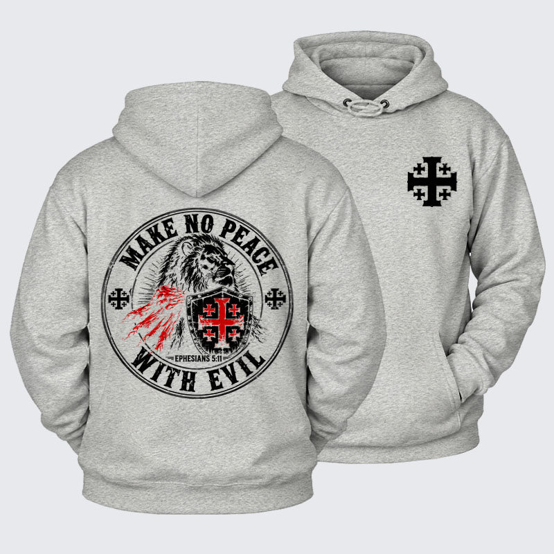 Plush Fleece-Lined Hoodie - Make No Peace With Evil