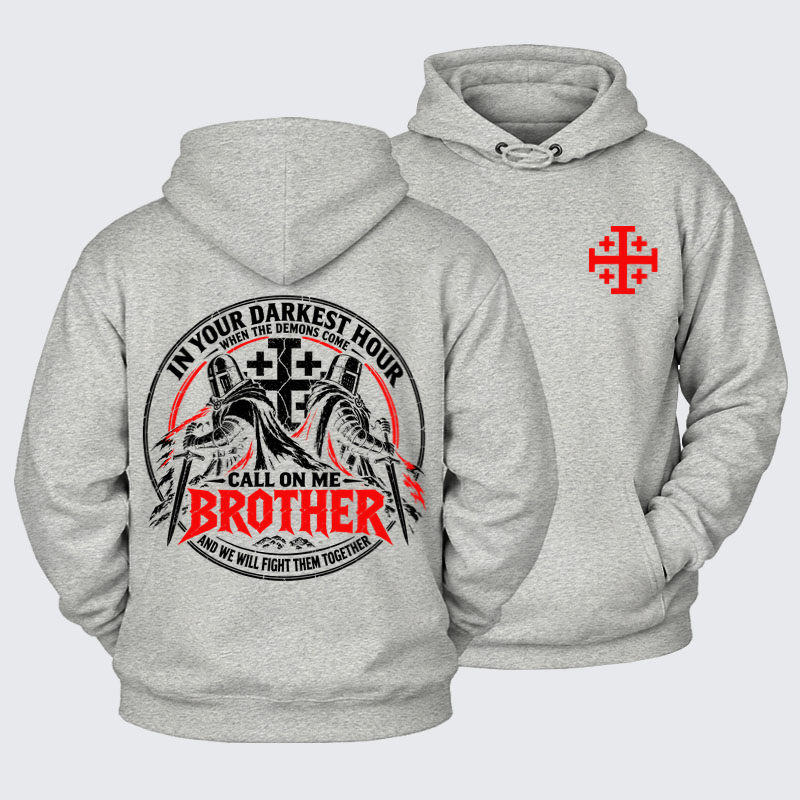 Plush Fleece-Lined Hoodie - Call On Me Brother – Knights of Faith