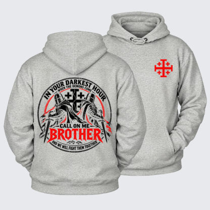 Plush Fleece-Lined Hoodie - Call On Me Brother – Knights of Faith