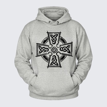 Plush Fleece-Lined Hoodie - Celtic Cross
