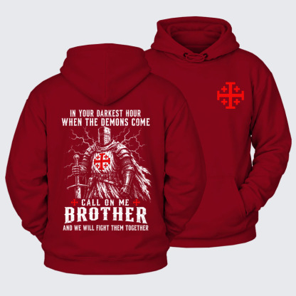 Plush Fleece-Lined Hoodie - Call On Me Brother – Knights of Faith