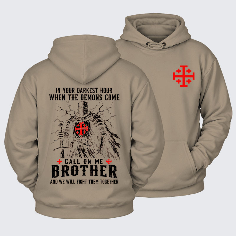 Plush Fleece-Lined Hoodie - Call On Me Brother – Knights of Faith