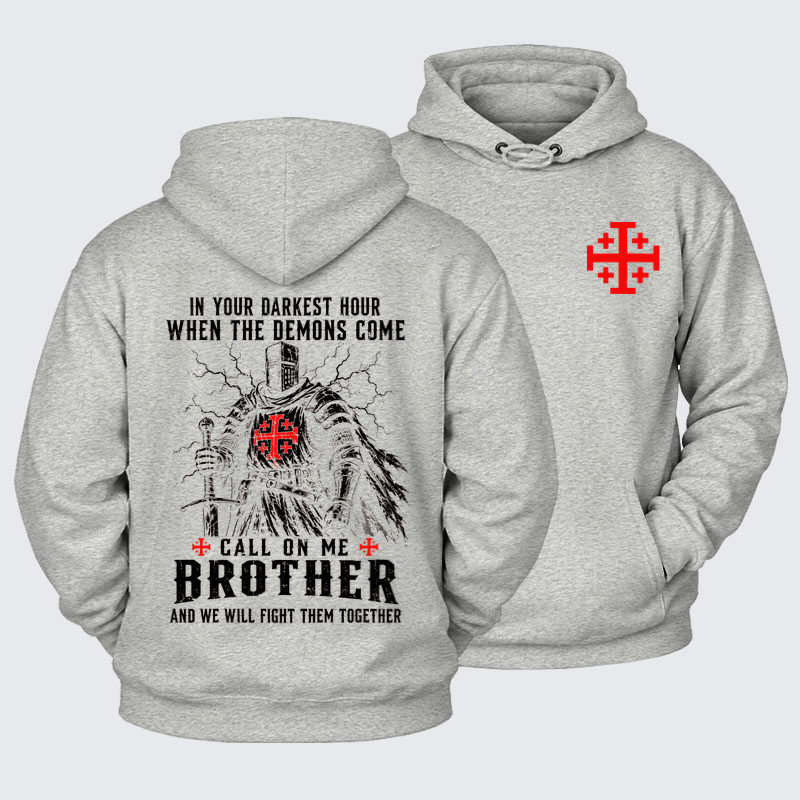 Plush Fleece-Lined Hoodie - Call On Me Brother – Knights of Faith
