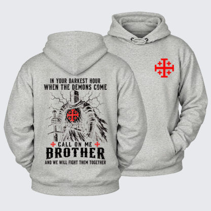 Plush Fleece-Lined Hoodie - Call On Me Brother – Knights of Faith