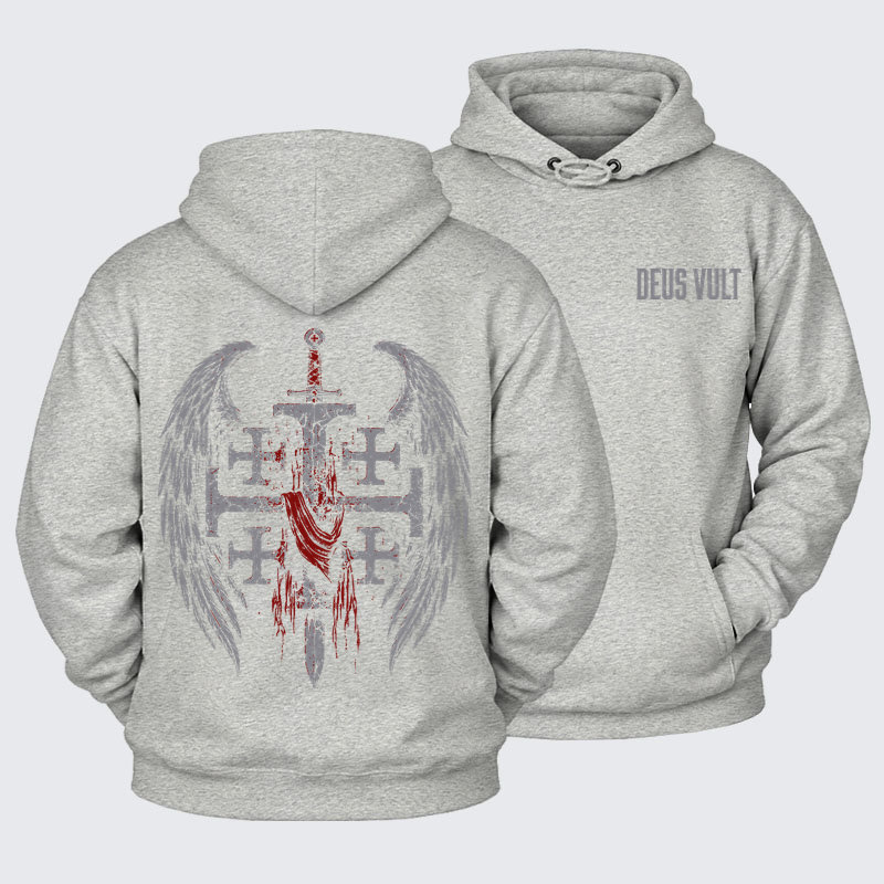 Plush Fleece-Lined Hoodie - Deus Vult: God Wills It