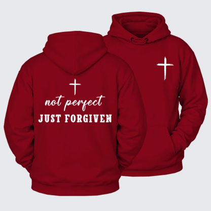 Plush Fleece-Lined Hoodie - Not Perfect Just Forgiven   