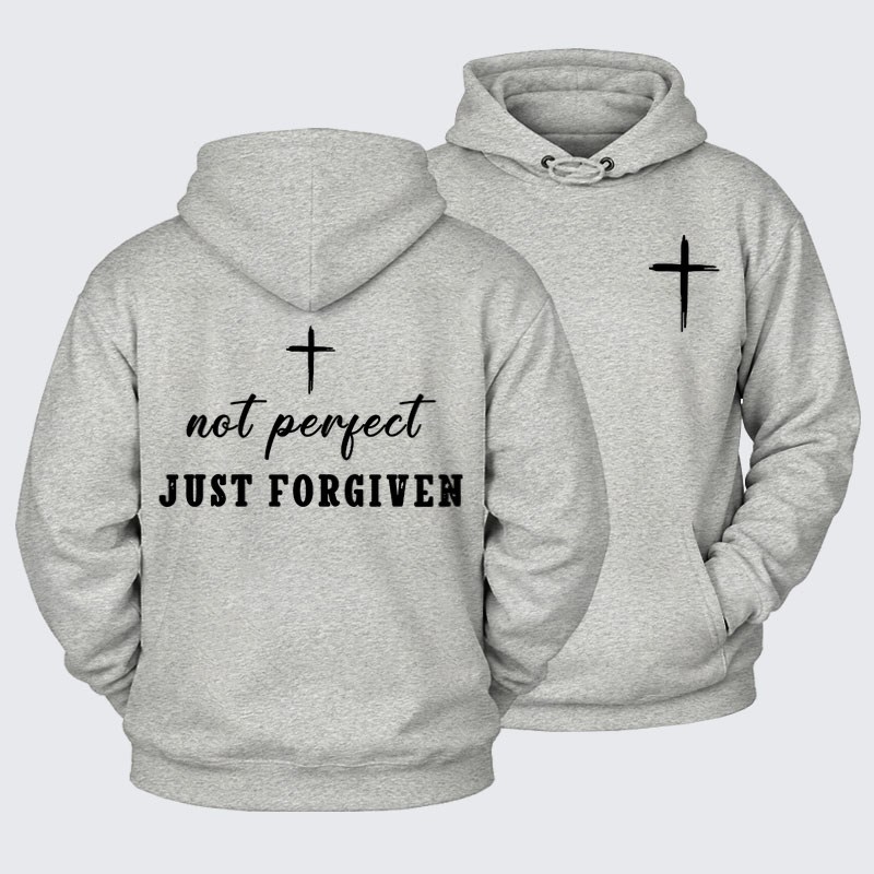 Plush Fleece-Lined Hoodie - Not Perfect Just Forgiven   