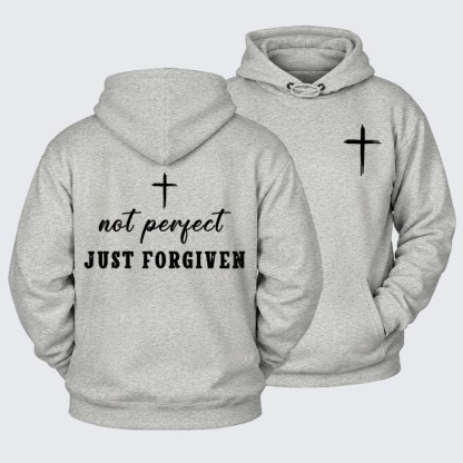 Plush Fleece-Lined Hoodie - Not Perfect Just Forgiven   