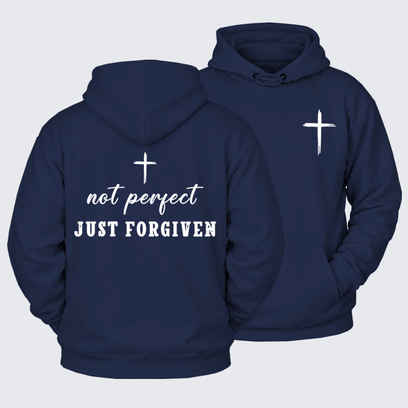 Plush Fleece-Lined Hoodie - Not Perfect Just Forgiven   