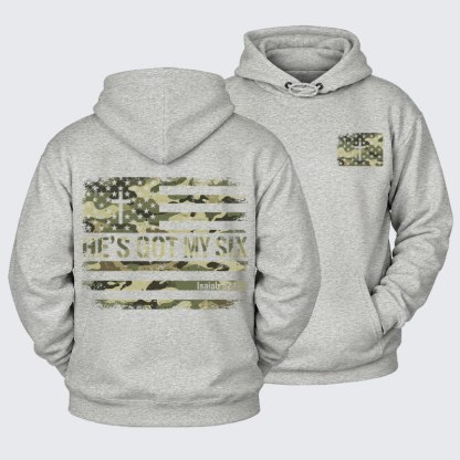 Plush Fleece-Lined Hoodie - He's Got My Six   