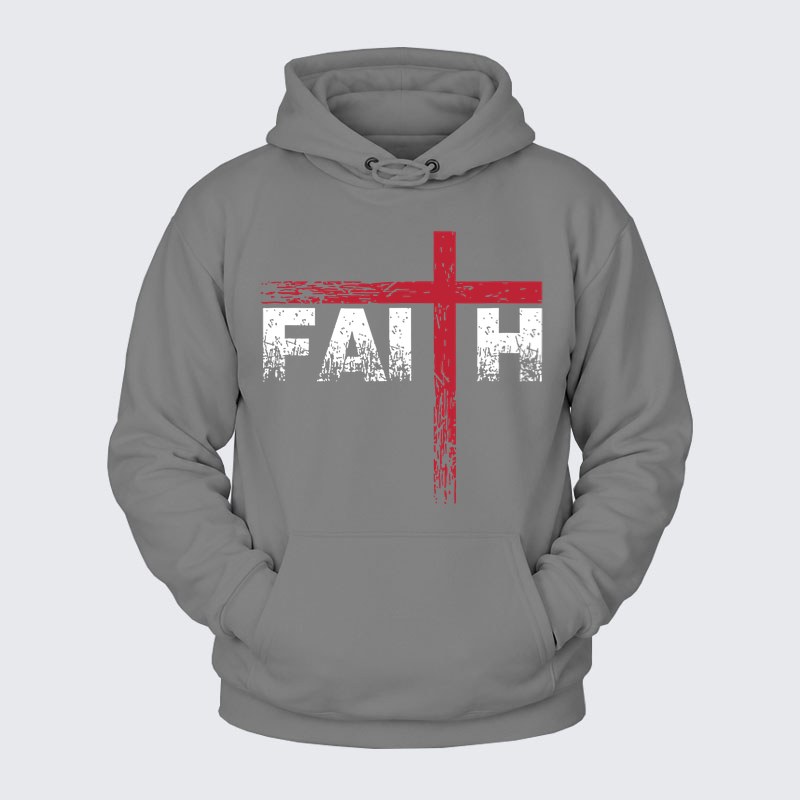 Plush Fleece-Lined Hoodie - Faith Cross   