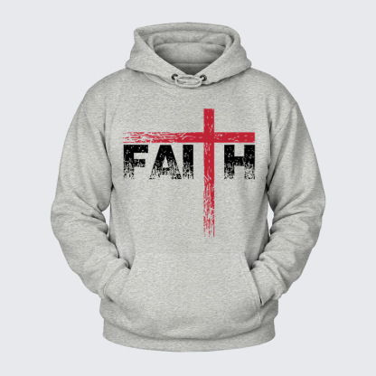 Plush Fleece-Lined Hoodie - Faith Cross   