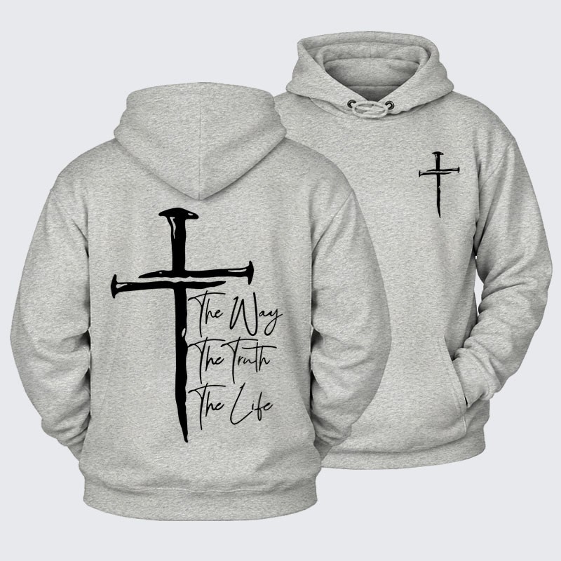 Plush Fleece-Lined Hoodie - Jesus The Way The Truth The Life   