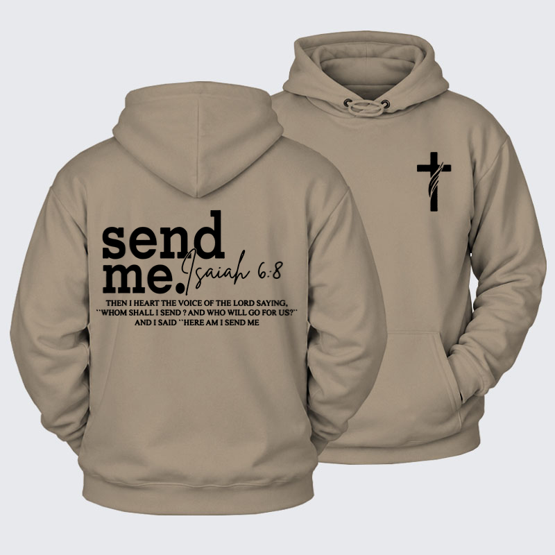 Plush Fleece-Lined Hoodie - Send Me Isaiah 6:8   