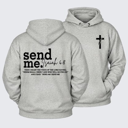 Plush Fleece-Lined Hoodie - Send Me Isaiah 6:8   