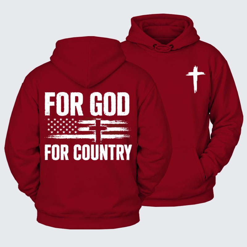 Plush Fleece-Lined Hoodie - For God For Country