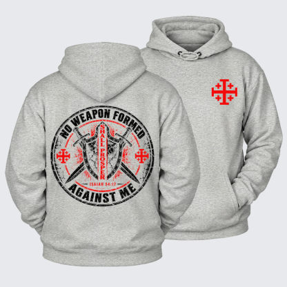 Plush Fleece-Lined Hoodie - No Weapon Formed Against Me Shall Prosper – Isaiah 54:17