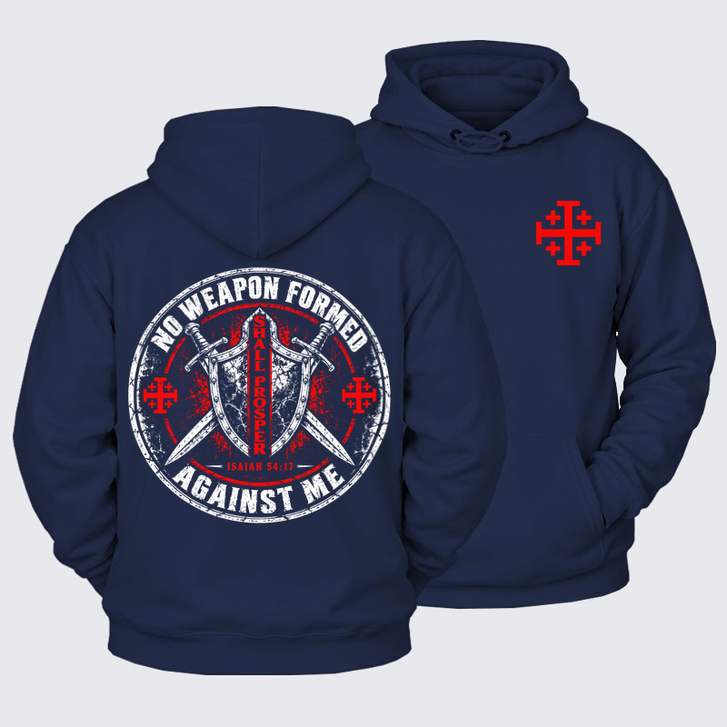 Plush Fleece-Lined Hoodie - No Weapon Formed Against Me Shall Prosper – Isaiah 54:17