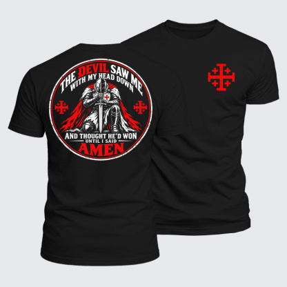 Luxe Mercerized Cotton Tee - The Devil Saw Me With My Head Down Until I Said Amen
