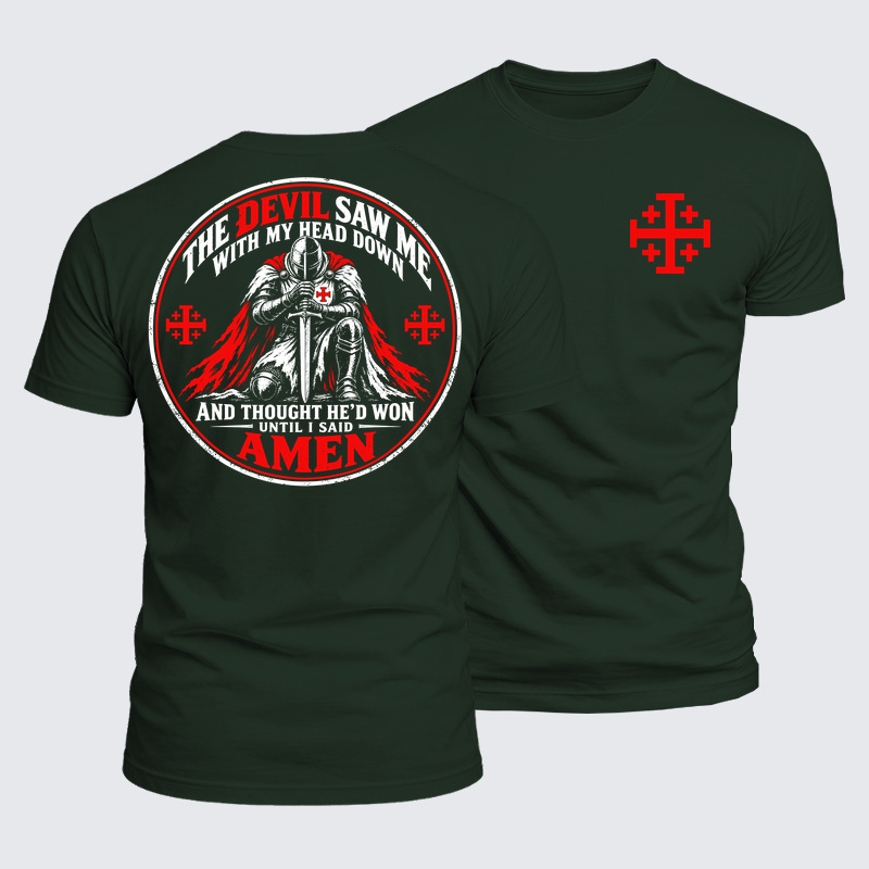 Luxe Mercerized Cotton Tee - The Devil Saw Me With My Head Down Until I Said Amen