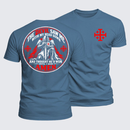 Luxe Mercerized Cotton Tee - The Devil Saw Me With My Head Down Until I Said Amen