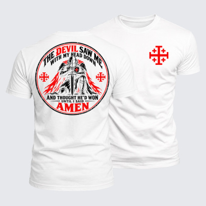 Luxe Mercerized Cotton Tee - The Devil Saw Me With My Head Down Until I Said Amen
