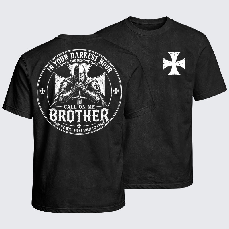 Washed T-Shirt - Call On Me Brother – Knights of Faith