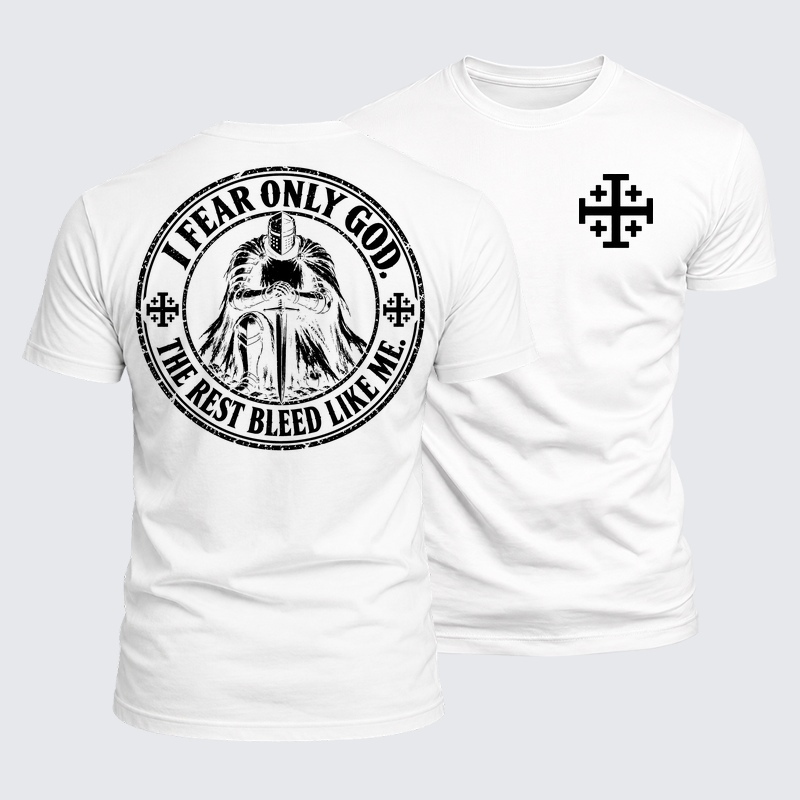 Luxe Mercerized Cotton Tee - I Fear Only God, The Rest Bleed Like Me