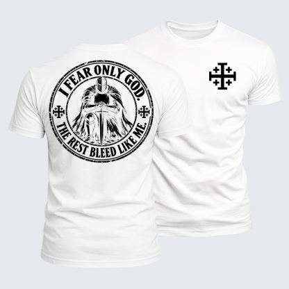 Luxe Mercerized Cotton Tee - I Fear Only God, The Rest Bleed Like Me