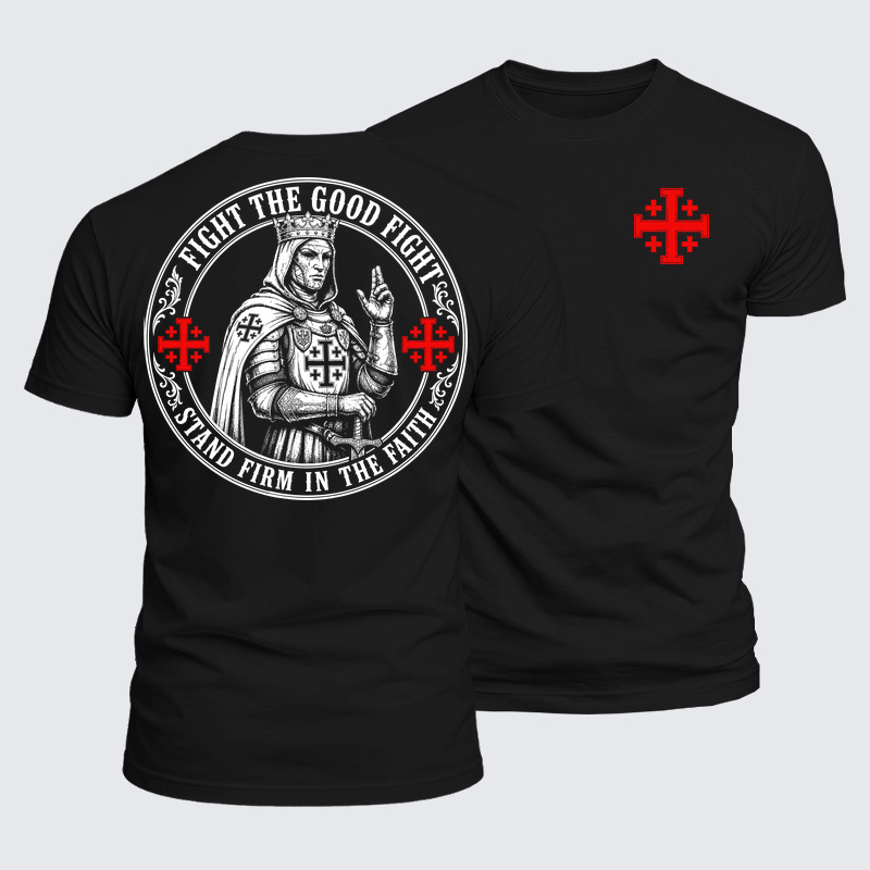 Luxe Mercerized Cotton Tee - Fight The Good Fight ,Stand Firm In The Faith