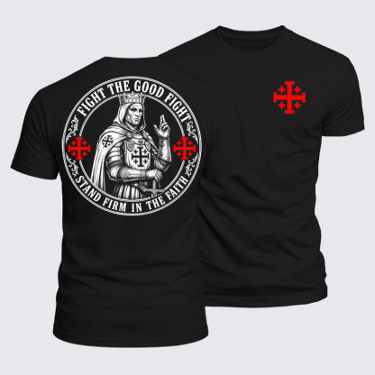 Luxe Mercerized Cotton Tee - Fight The Good Fight ,Stand Firm In The Faith