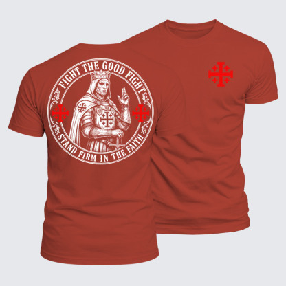 Luxe Mercerized Cotton Tee - Fight The Good Fight ,Stand Firm In The Faith