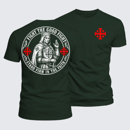 Luxe Mercerized Cotton Tee - Fight The Good Fight ,Stand Firm In The Faith