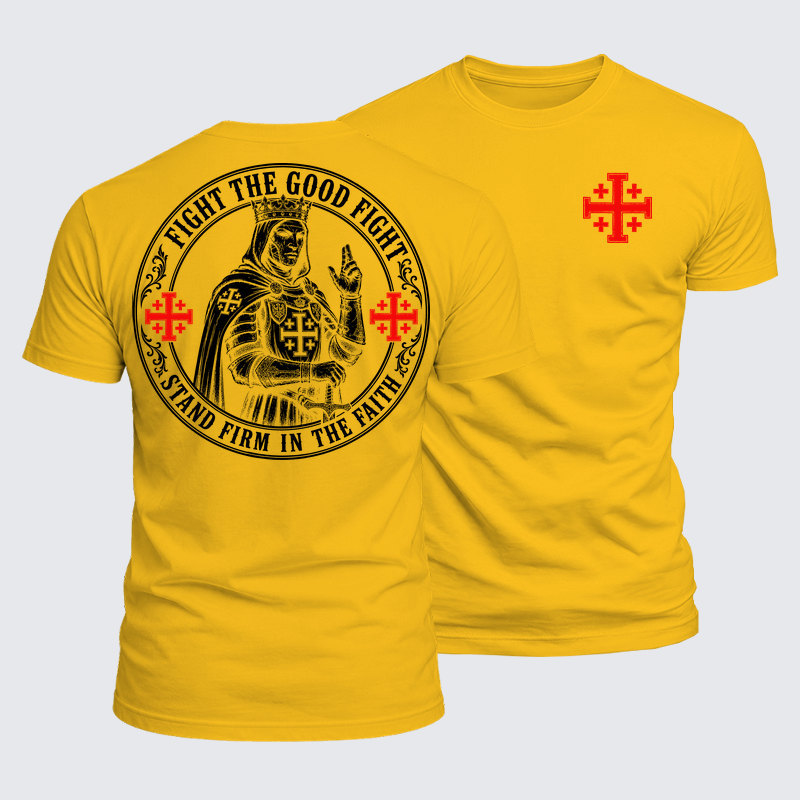 Luxe Mercerized Cotton Tee - Fight The Good Fight ,Stand Firm In The Faith