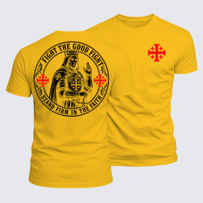 Luxe Mercerized Cotton Tee - Fight The Good Fight ,Stand Firm In The Faith