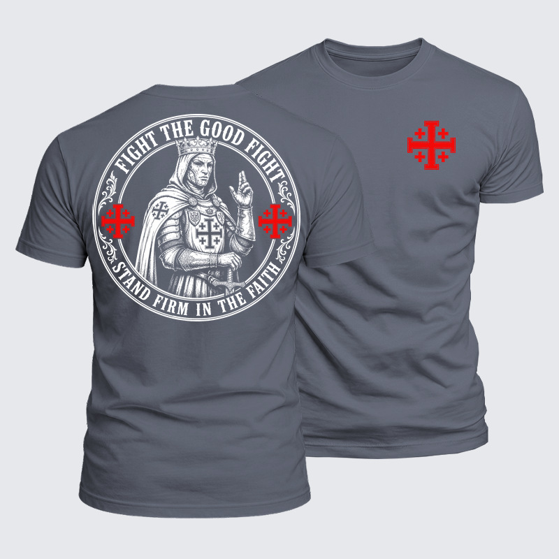 Luxe Mercerized Cotton Tee - Fight The Good Fight ,Stand Firm In The Faith
