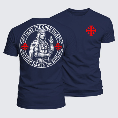 Luxe Mercerized Cotton Tee - Fight The Good Fight ,Stand Firm In The Faith