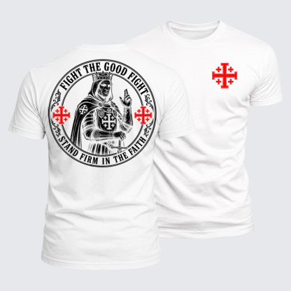 Luxe Mercerized Cotton Tee - Fight The Good Fight ,Stand Firm In The Faith