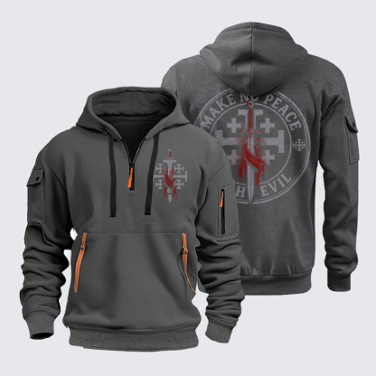Zipper Hoodies - Make No Peace with Evil Knight Templar Jerusalem Cross