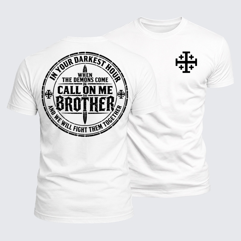 Luxe Mercerized Cotton Tee - Call On Me Brother – Knights of Faith