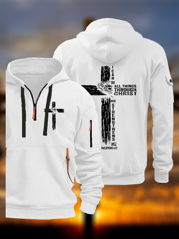 I Can Do All Things THrough Christ Jesus God Christian Zipper Hoodies