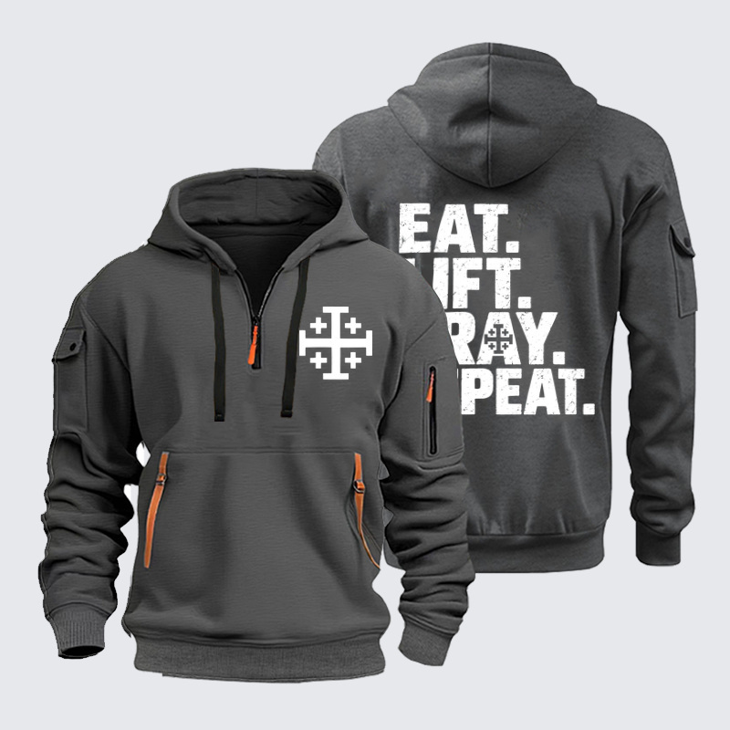 Zipper Hoodies –Eat Lift Pray Repeat – Christian Fitness