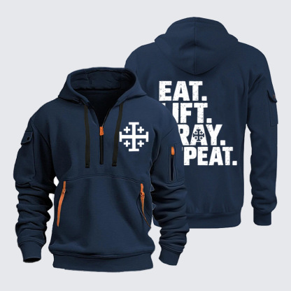 Zipper Hoodies –Eat Lift Pray Repeat – Christian Fitness