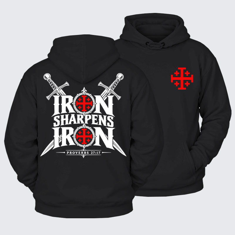 Plush Fleece-Lined Hoodie - Iron Sharpens Iron Proverbs 27:17