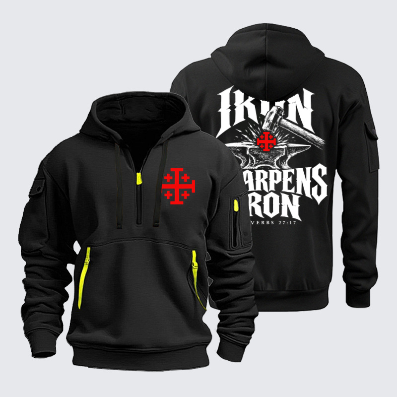 Zipper Hoodies Ave Christus Rex – Iron Sharpens Iron – Proverbs 27:17