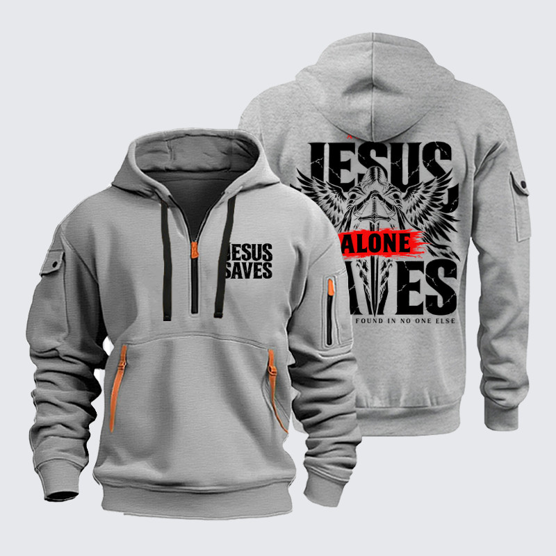 Zipper Hoodies – Jesus Alone Saves – Acts 4:12 Christian Warrior