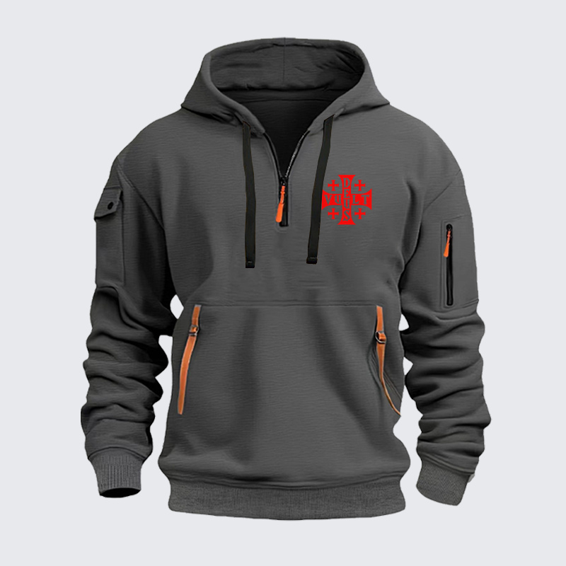 Zipper Hoodies Ave Christus Rex –Deus Vult – Jerusalem Cross