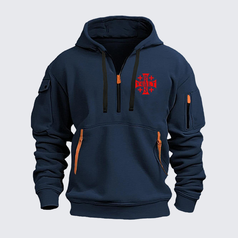 Zipper Hoodies Ave Christus Rex –Deus Vult – Jerusalem Cross