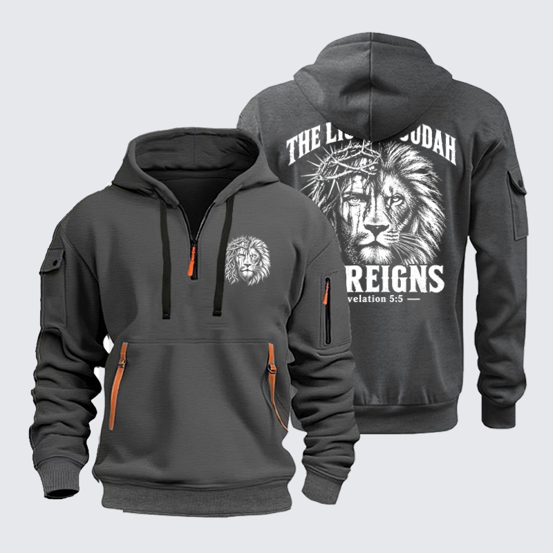 Zipper Hoodies Ave Christus Rex –The Lion of Judah – He Reigns