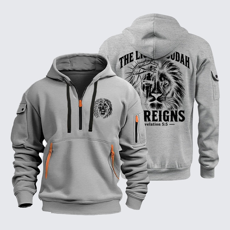 Zipper Hoodies Ave Christus Rex –The Lion of Judah – He Reigns